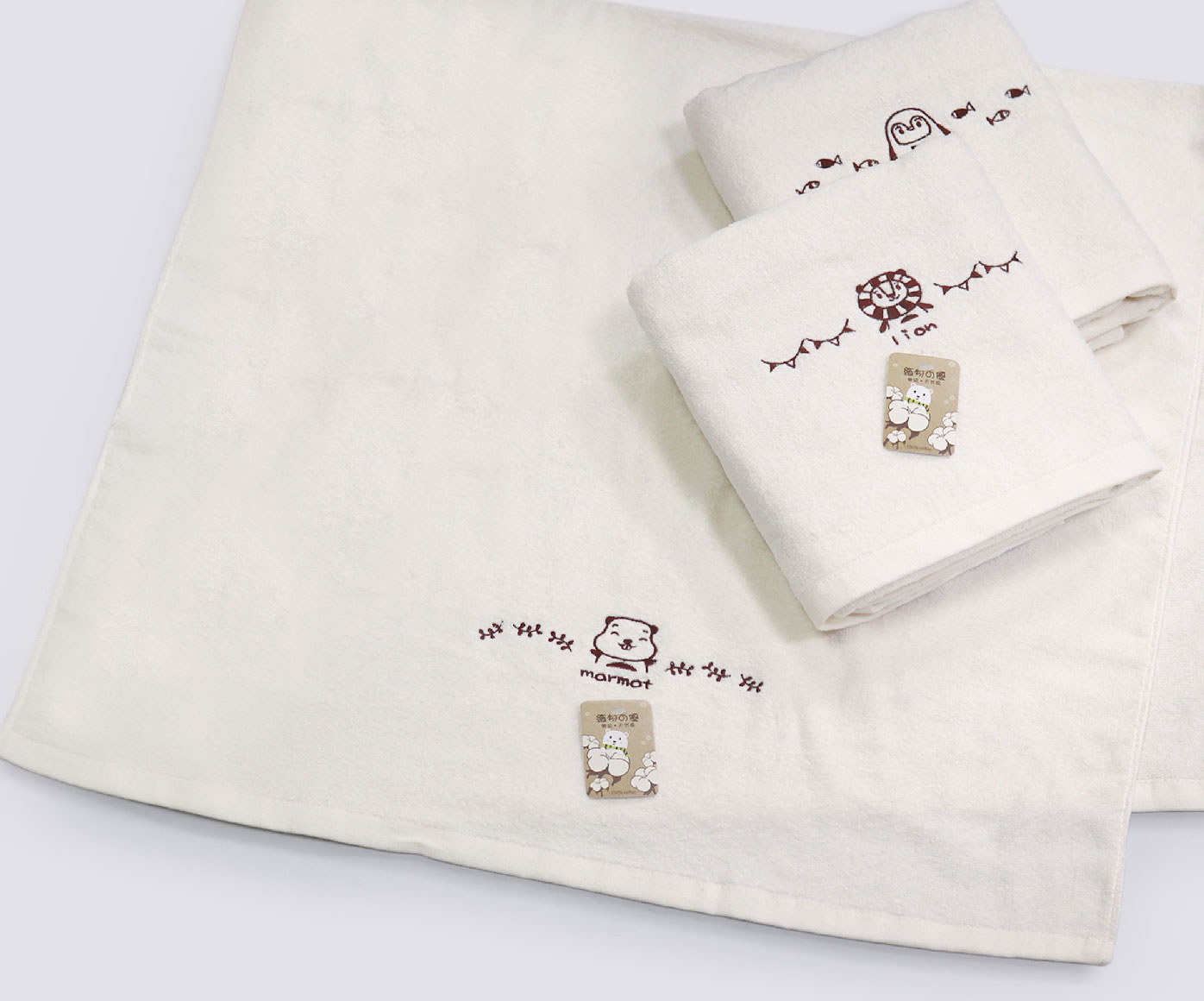 動物派對無染小浴巾