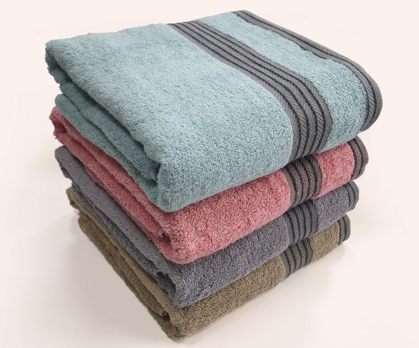 石墨烯黑色緞條加大浴巾