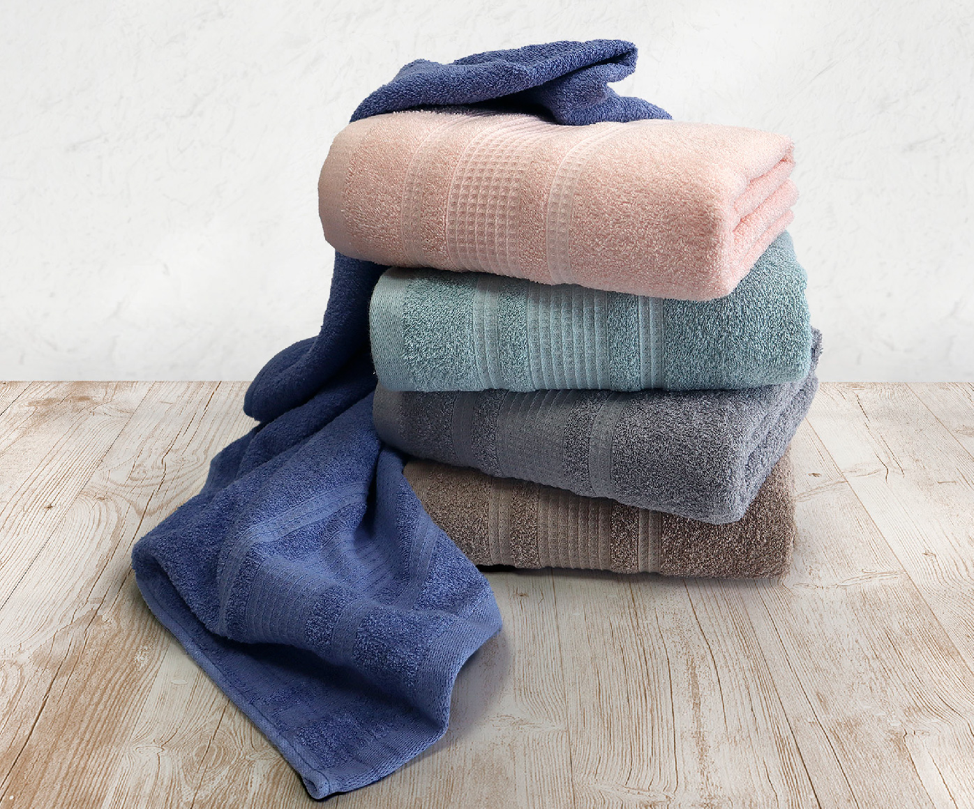 華夫格牛奶紗加大浴巾